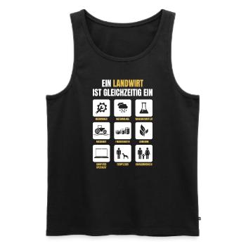 Kuh Landwirt Traktor Bauer Bauernhof - Männer Premium Bio Tank Top - Schwarz - Vorne - Michal (187cm)