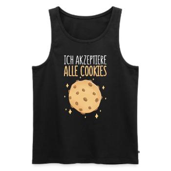 Coder IT Cookie Akpzeptiere Cookies Computer - Männer Premium Bio Tank Top - Schwarz - Vorne - Michal (187cm)