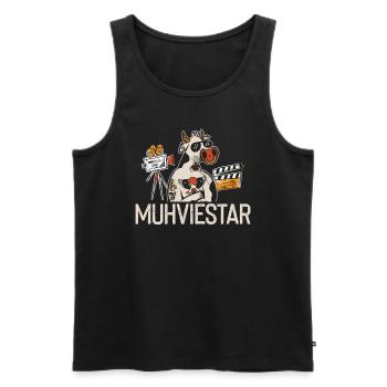 Trecker Traktor Landwirt Bauer Kuh MUHVIESTAR - Männer Premium Bio Tank Top - Schwarz - Vorne - Michal (187cm)