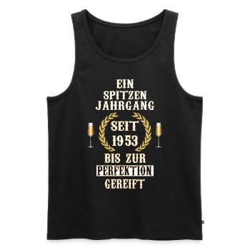 1953 EIN SPITZENJAHRGANG - Männer Premium Bio Tank Top - Schwarz - Vorne - Michal (187cm)