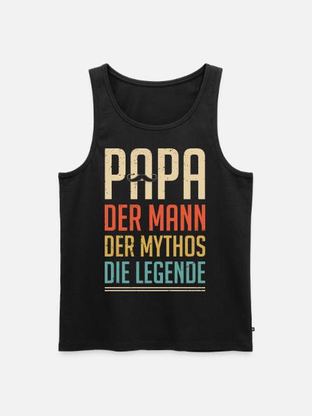 Papa - der Mann - der Mythos - die Legende - Männer Premium Bio Tank Top - Schwarz