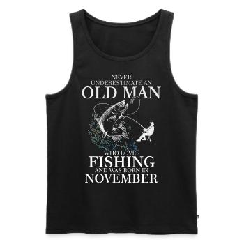 Geburtstag Angler Shirt alter Mann Monat November - Männer Premium Bio Tank Top - Schwarz - Vorne - AI Model Male 178 light (178cm)