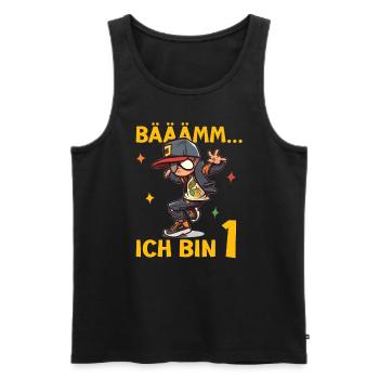 1.Geburtstag Jungen - Bääm ich bin 1 Coole Jungs - Männer Premium Bio Tank Top - Schwarz - Vorne - Michal (187cm)