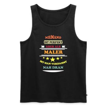 Niemand ist perfekt Maler - Männer Premium Bio Tank Top - Schwarz - Vorne - Michal (187cm)