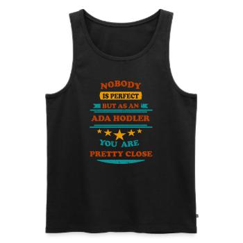 Nobody is perfect retro ADA Cardano Hodler - Men's Premium Organic Tank Top - black - Front - AI Model Male 178 light (178cm)