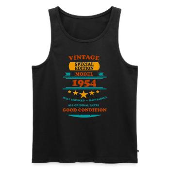 Vintage Retro 1954 - Männer Premium Bio Tank Top - Schwarz - Vorne - Michal (187cm)