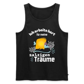 Ich arbeite hart für meine salzigen Träume - Männer Premium Bio Tank Top - Schwarz - Vorne - Michal (187cm)