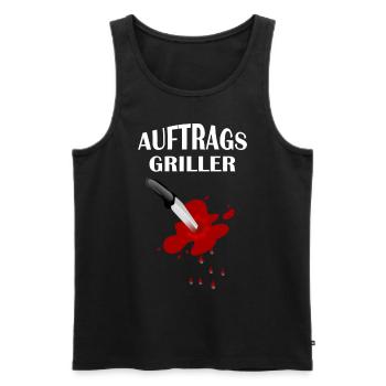 AUFTRAGSGRILLER - Männer Premium Bio Tank Top - Schwarz - Vorne - Michal (187cm)