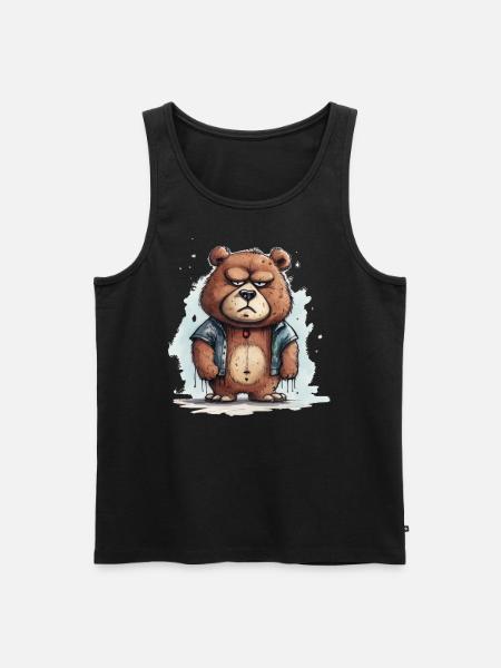 Grumpy Teddy - Men's Premium Organic Tank Top - black
