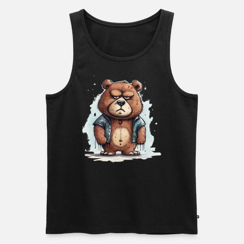Grumpy Teddy - Men's Premium Organic Tank Top - black