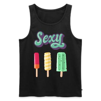 Eis sexy 80s - Männer Premium Bio Tank Top - Schwarz - Vorne - AI Model Male 178 light (178cm)