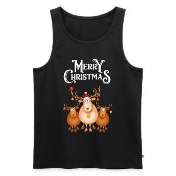 Merry Christmas - Männer Premium Bio Tank Top - Schwarz - Vorne - Michal (187cm)