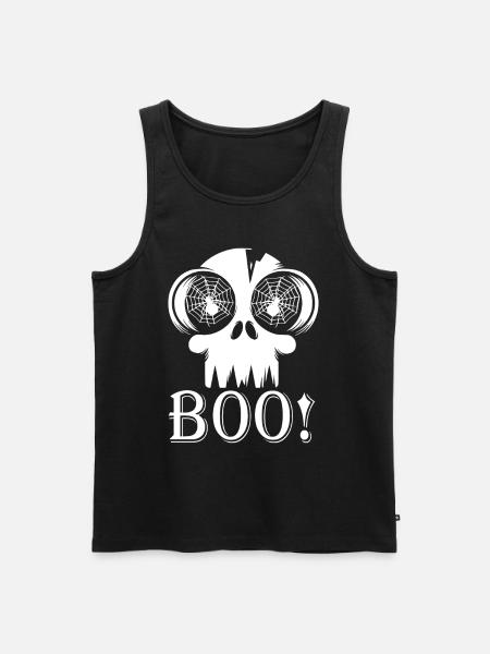HALLOWEEN CREEPY SKULL BOO! - Men's Premium Organic Tank Top - black