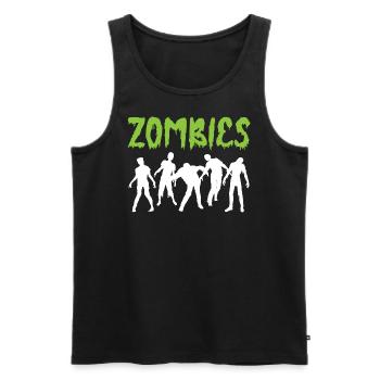 Zombie T-Shirt Halloween - Débardeur bio Premium Homme - noir - Devant - Michal (187cm)