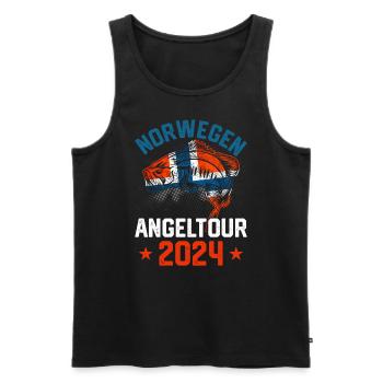 Angeltour Norwegen 2024 - Männer Premium Bio Tank Top - Schwarz - Vorne - Michal (187cm)