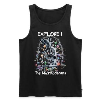 Explore the Microcosmos - Men's Premium Organic Tank Top - black - Front - Michal (187cm)