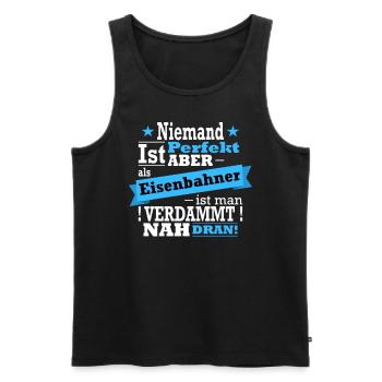 Eisenbahner, Lokomotiven und Zug Fan - Männer Premium Bio Tank Top - Schwarz - Vorne - Michal (187cm)
