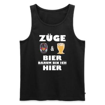Zug und Bier Fan - Männer Premium Bio Tank Top - Schwarz - Vorne - Michal (187cm)