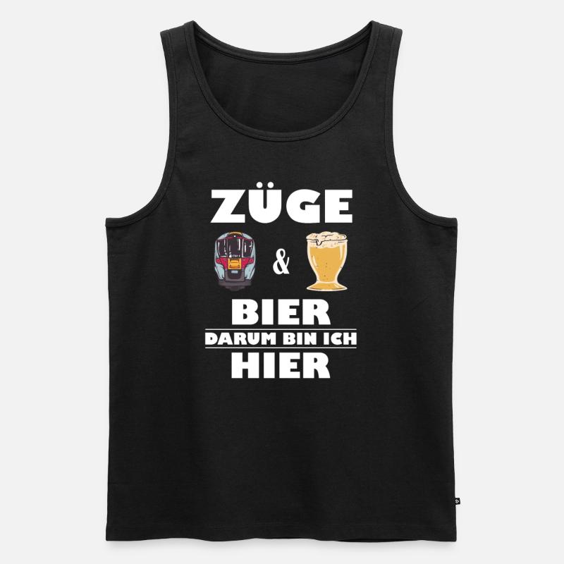 Zug und Bier Fan - Männer Premium Bio Tank Top - Schwarz