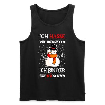 Ich hasse Weihnachten, Schnömann - Männer Premium Bio Tank Top - Schwarz - Vorne - Michal (187cm)