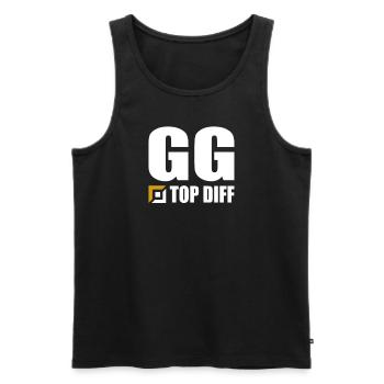 GG Top Diff Gamer Gaming - Débardeur bio Premium Homme - noir - Devant - AI Model Male 178 light (178cm)