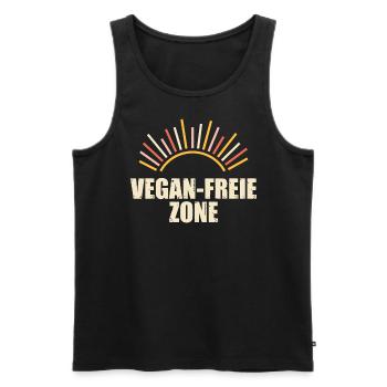 Vegan-freie Zone, kein Vegan für Fleischesser - Männer Premium Bio Tank Top - Schwarz - Vorne - AI Model Male 178 light (178cm)