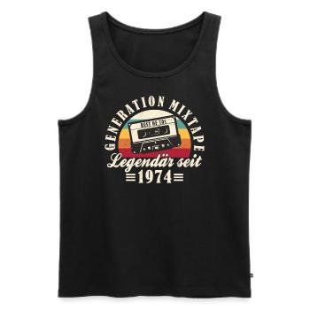50. Geburtstag Generation Mixtape Männer Geschenk - Männer Premium Bio Tank Top - Schwarz - Vorne - Michal (187cm)