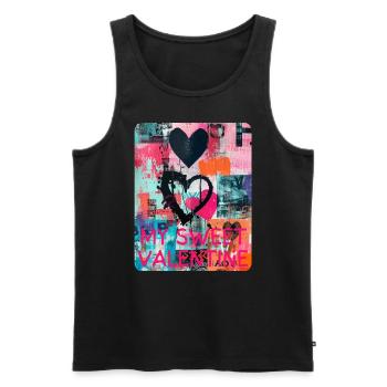 SAINT-VALENTIN - MA DOUCE SAINT-VALENTIN - Débardeur bio Premium Homme - noir - Devant - Michal (187cm)