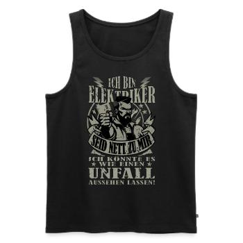 ICH KÖNNTE ES WIE EIN UNFALL AUSSEHEN LASSEN - Männer Premium Bio Tank Top - Schwarz - Vorne - Michal (187cm)