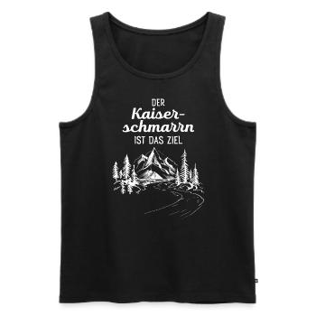 Der Kaiserschmarrn Ist Das Ziel - Wandern Berge - Männer Premium Bio Tank Top - Schwarz - Vorne - AI Model Male 178 light (178cm)