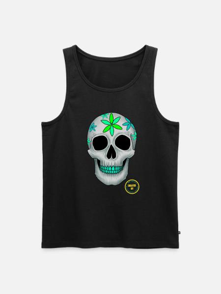 RetroSkull - Männer Premium Bio Tank Top - Schwarz