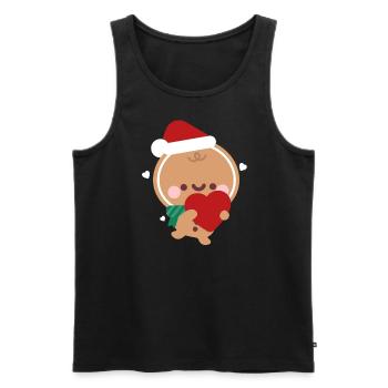 Lebkuchenmann Weihnachtsliebe - Männer Premium Bio Tank Top - Schwarz - Vorne - AI Model Male 178 light (178cm)