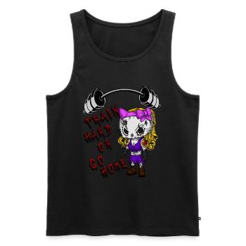 Train hard…. - Männer Premium Bio Tank Top - Schwarz - Vorne - Michal (187cm)