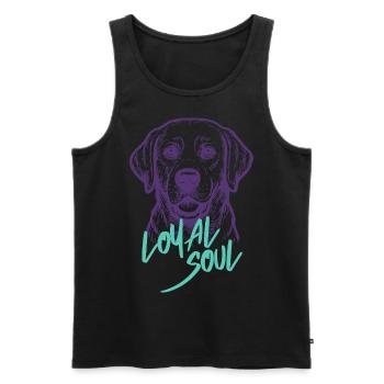 Labrador – Friendly, playful & family-loving - Men's Premium Organic Tank Top - black - Front - Michal (187cm)