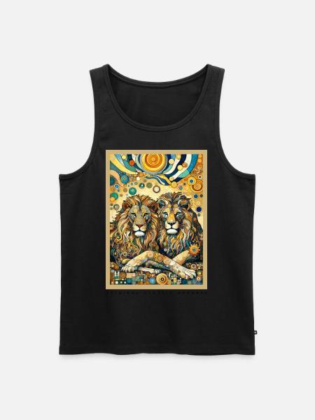 Lions Lion Two Lions - Men's Premium Organic Tank Top - black