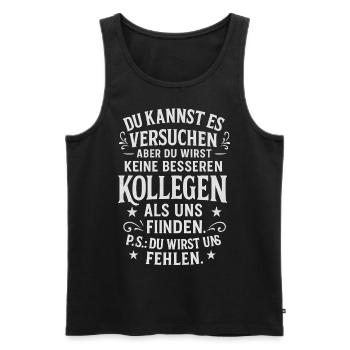 Farewell colleagues job change work - Men's Premium Organic Tank Top - black - Front - AI Model Male 178 light (178cm)