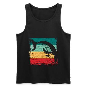 whale - Men's Premium Organic Tank Top - black - Front - Michal (187cm)