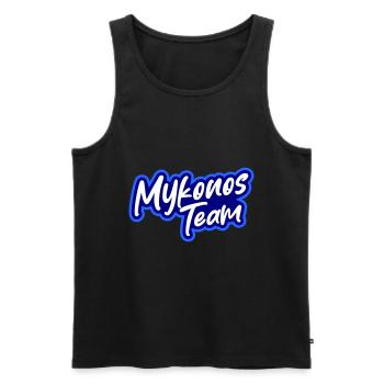 L’équipe de Mykonos - Débardeur bio Premium Homme - noir - Devant - Michal (187cm)