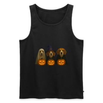 Beagle - Männer Premium Bio Tank Top - Schwarz - Vorne - Michal (187cm)
