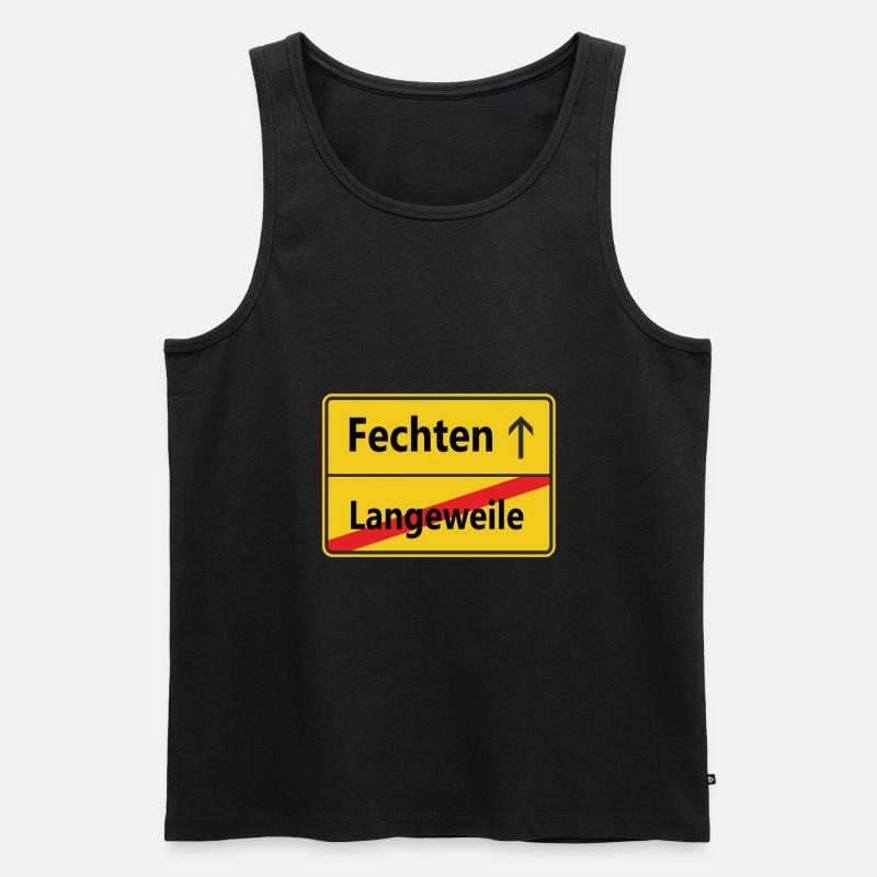 Langeweile? Fechten - Männer Premium Bio Tank Top - Schwarz