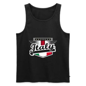 Italien Fußball Fußballer Geschenkidee - Männer Premium Bio Tank Top - Schwarz - Vorne - Michal (187cm)