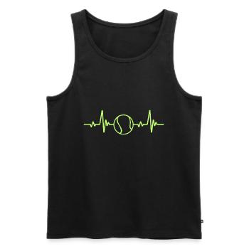 Tennis Heartbeat ECG - Débardeur bio Premium Homme - noir - Devant - Michal (187cm)