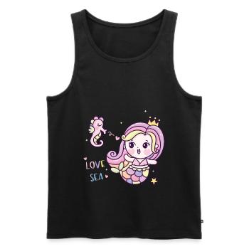 Mermaid - Men's Premium Organic Tank Top - black - Front - Michal (187cm)