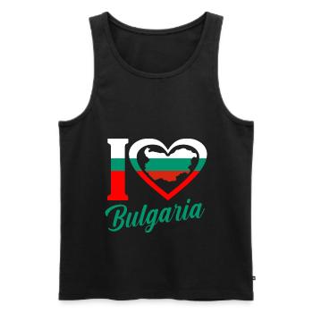 Bulgarien - Männer Premium Bio Tank Top - Schwarz - Vorne - AI Model Male 178 light (178cm)