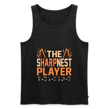 Harfe - Männer Premium Bio Tank Top - Schwarz - Vorne - AI Model Male 178 light (178cm)