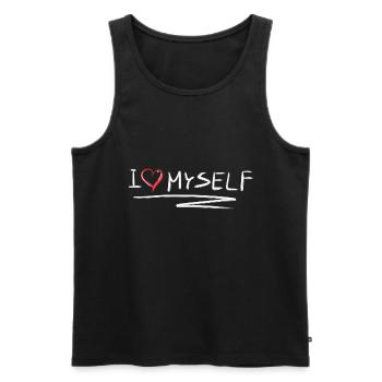 ich liebe mich selbstliebe herz - Männer Premium Bio Tank Top - Schwarz - Vorne - AI Model Male 178 light (178cm)