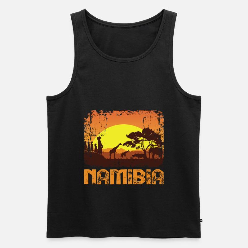 Namibia Afrika Shirt Geschenkidee - Männer Premium Bio Tank Top - Schwarz