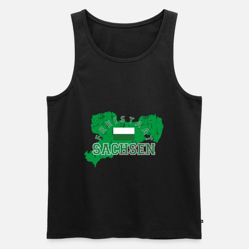 Sachsen - Männer Premium Bio Tank Top - Schwarz