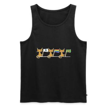 Cats demonstrate flag cat rights - Men's Premium Organic Tank Top - black - Front - Michal (187cm)