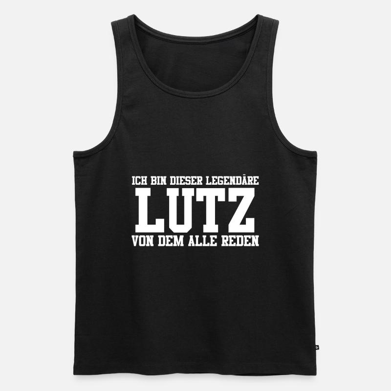 Lutz Name Design - Männer Premium Bio Tank Top - Schwarz